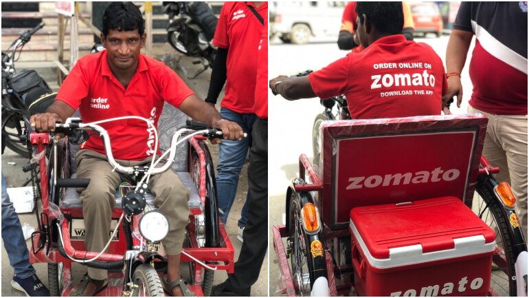 Zomato gifts e-vehicle to differently abled worker. Internet is in tears.